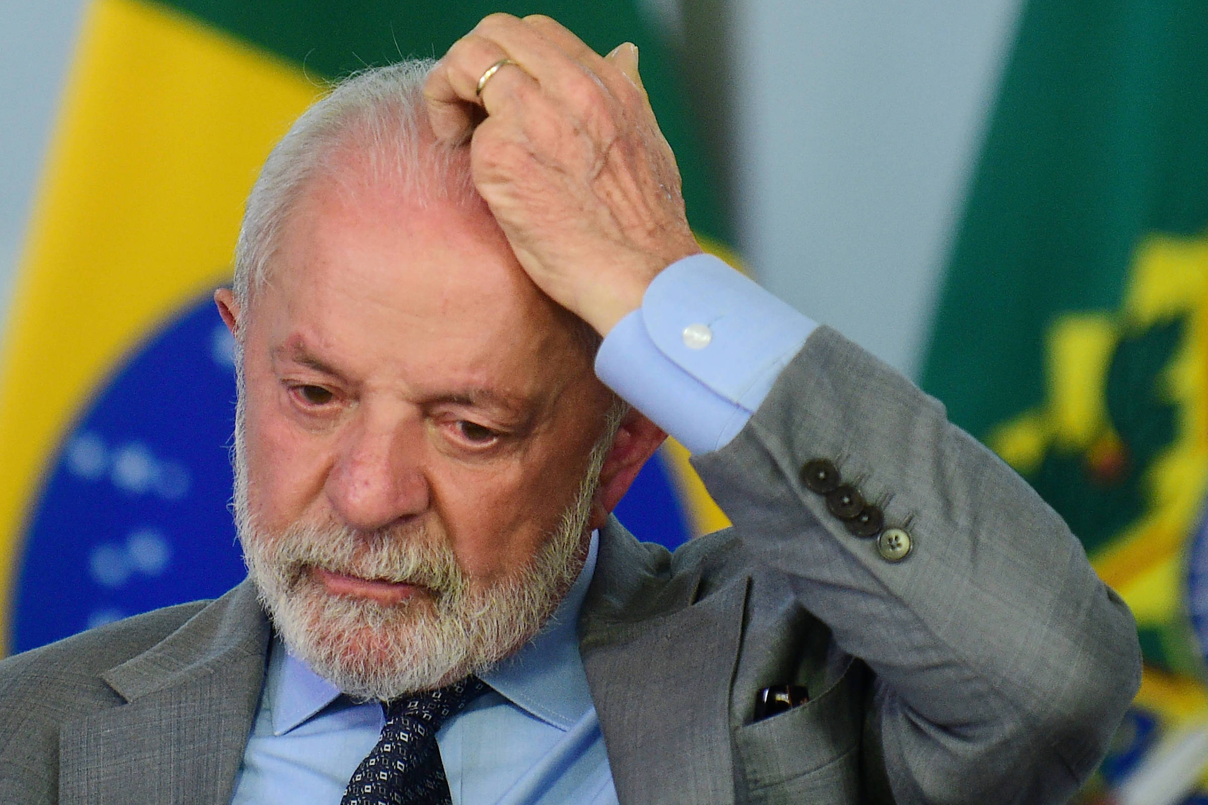 O presidente Lula durante solenidade no Palácio do Planalto